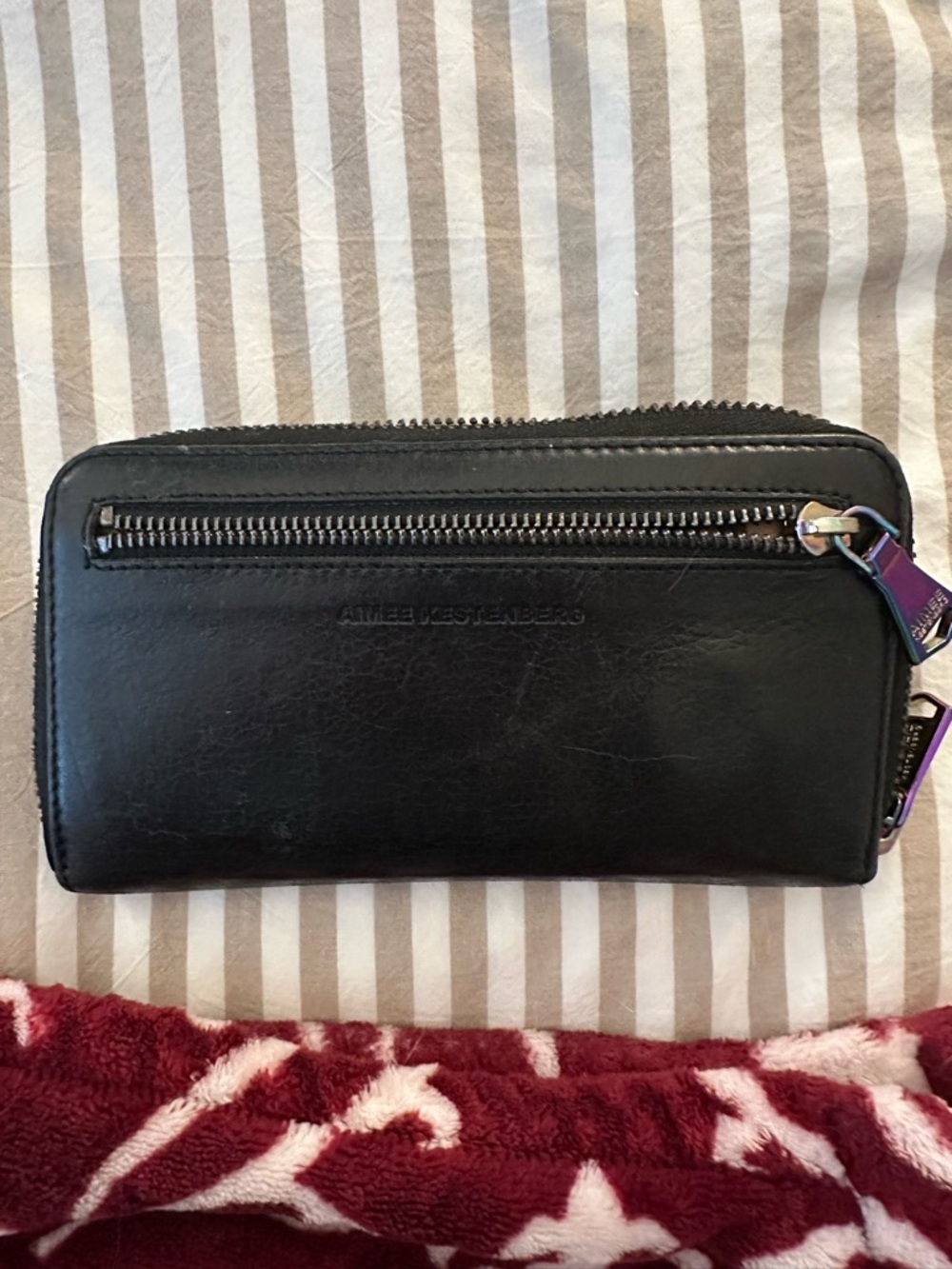 Aimee Kestenberg Black Wallet with Iridescent Zipper Pull - Picture 2 of 4